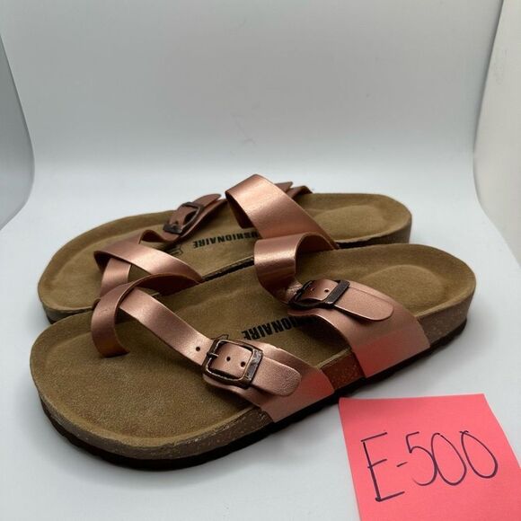 CUSHIONAIRE Women's Cork Footbed Sandal With +Comfort 7 WIDE ROSE GOLD - Picture 3 of 7